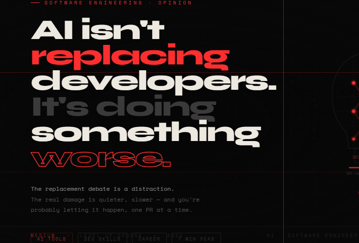 AI Isn’t Replacing Developers — It’s Doing Something Way Worse (And You’re Probably Letting It)