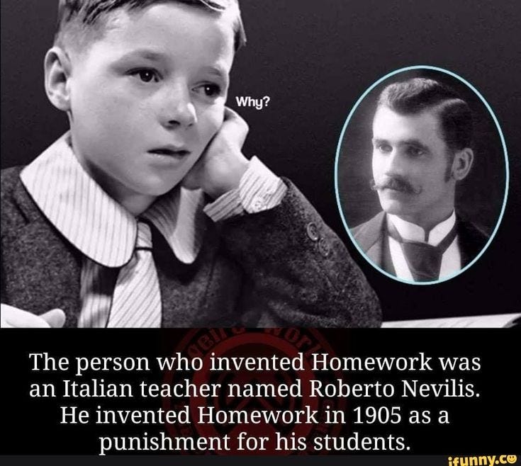 how long has it been since homework was invented