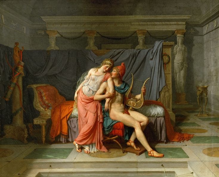 The Love of Paris and Helen by Jacques-Louis David, 1788