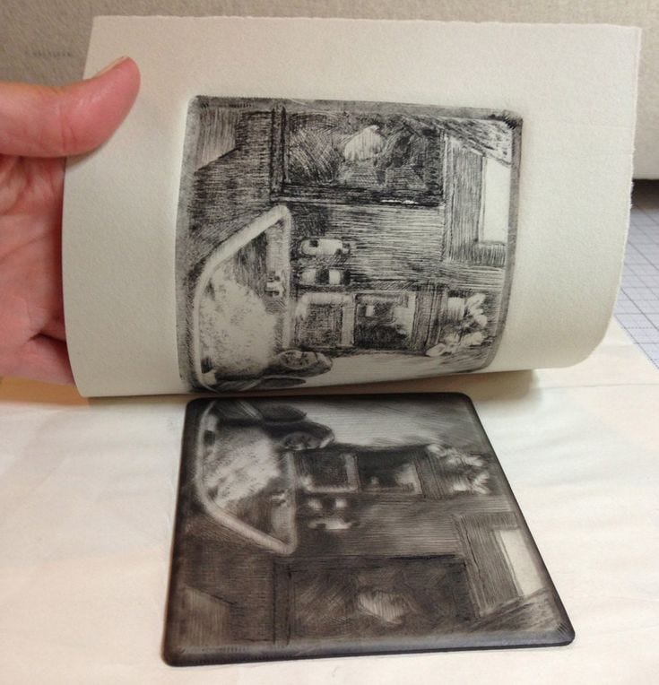 Drypoint Printing Process and Techniques. by Sehrish Rizvi Print