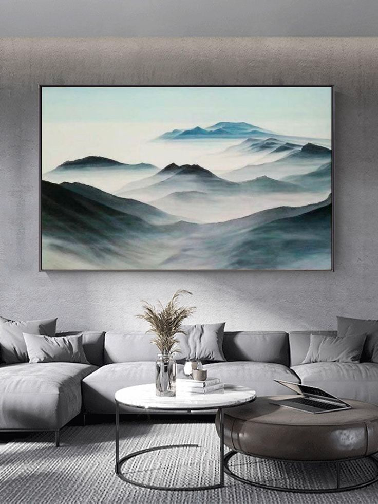Chinese Mural Modern Living Room Decor Sofa Flower Painting Large Canvas  Wall Art Pictures For Home Decor Artwork 60x140cm/24x55in With-Black-Frame