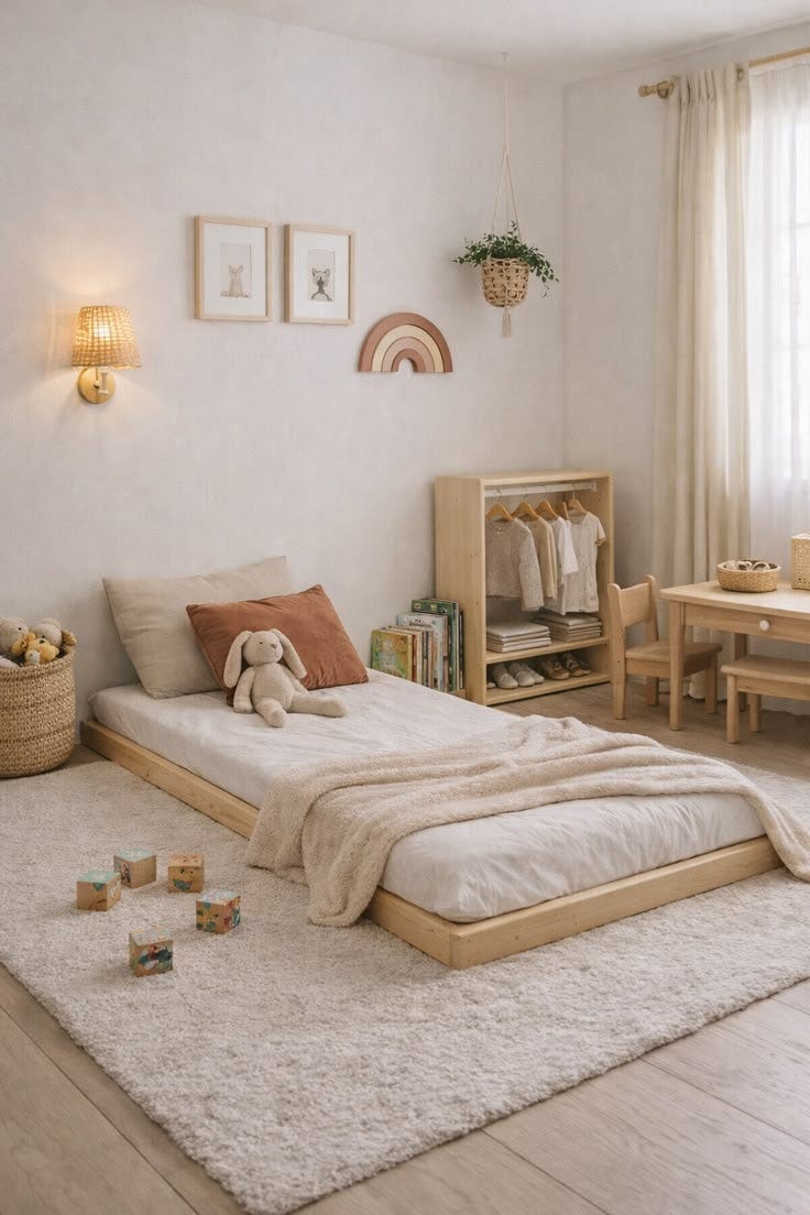 Método Montessori en casa: Cómo diseñar una habitación infantil estética y segura (sin gastar una…
