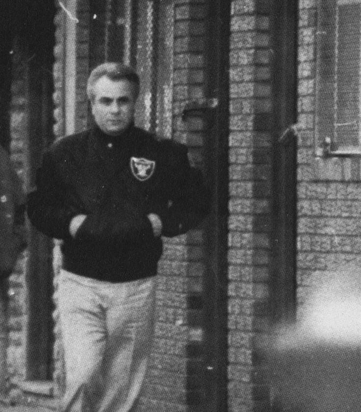A notable Italian American from New York wearing a Raiders jacket.