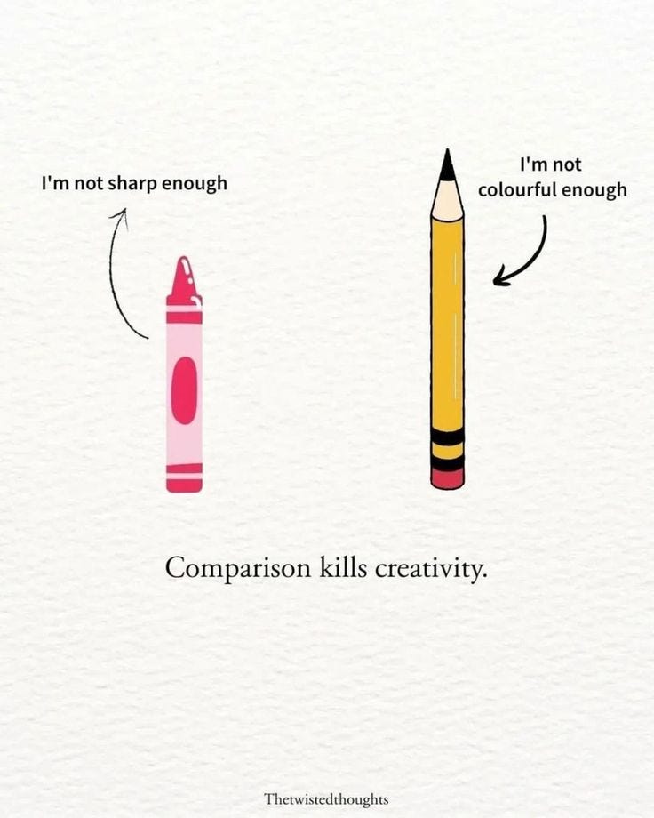Comparison is a thief of joy.