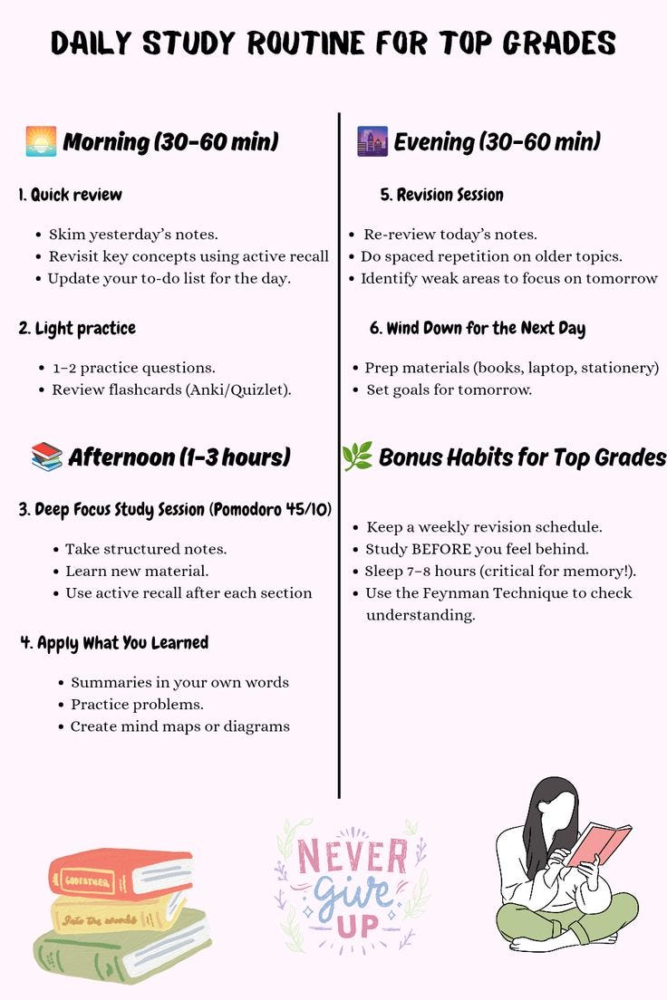 📚 Simple Daily Study Routine for Top Grades (Realistic for Students ...