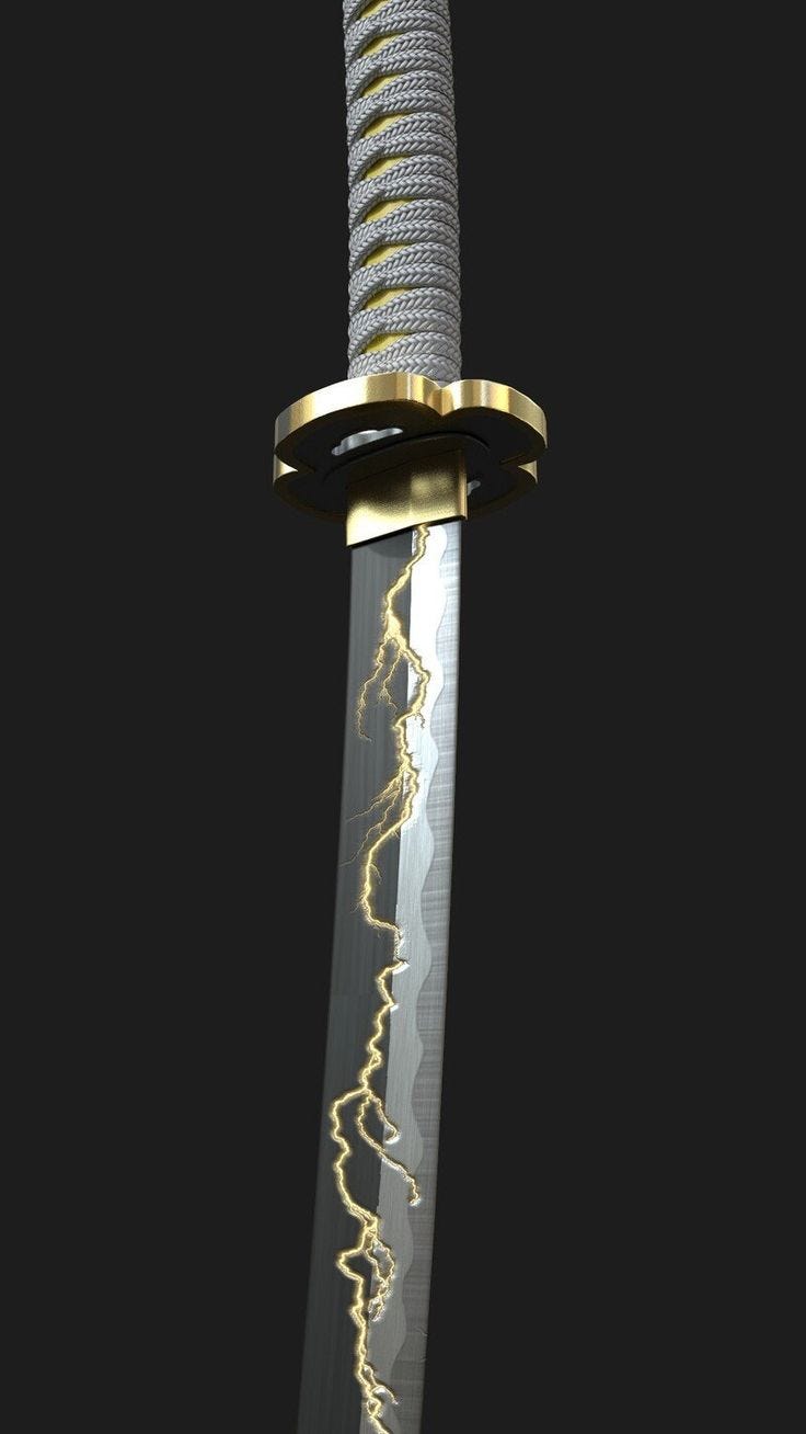 Katana sword japanese traditional samurai weapon as decoration Stock Photo
