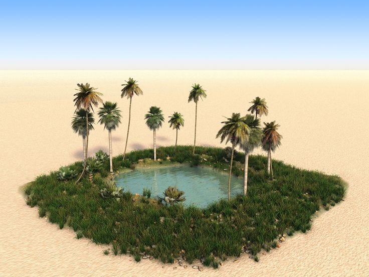 Oasis, Desert Oasis, Arid Climate & Water Sources