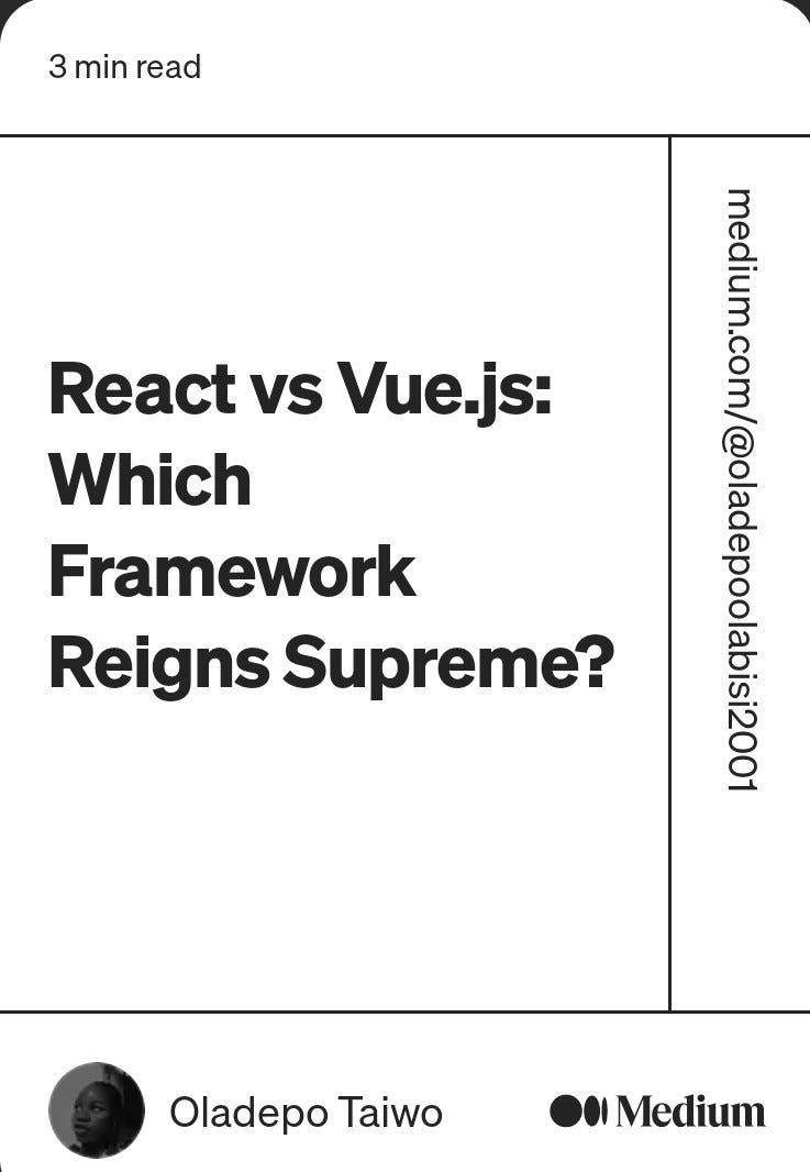 React vs Vue.js: Which Framework Reigns Supreme? | by Oladepo Taiwo ...