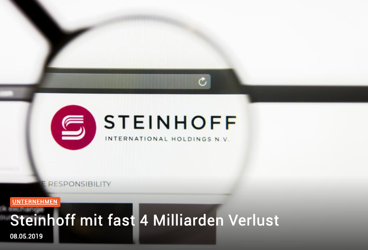 Steinhoff mit fast 4 Milliarden Verlust