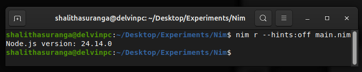 Executing a command and retrieving the output using execCmdEx(), a screenshot by the author