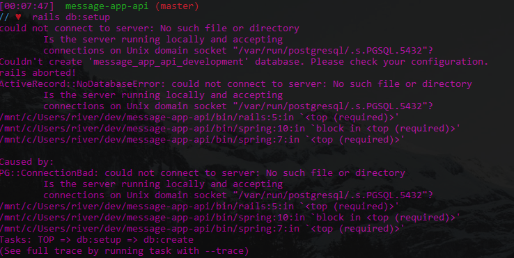 Please can someone help fix postgresql bad:connection : r/rails