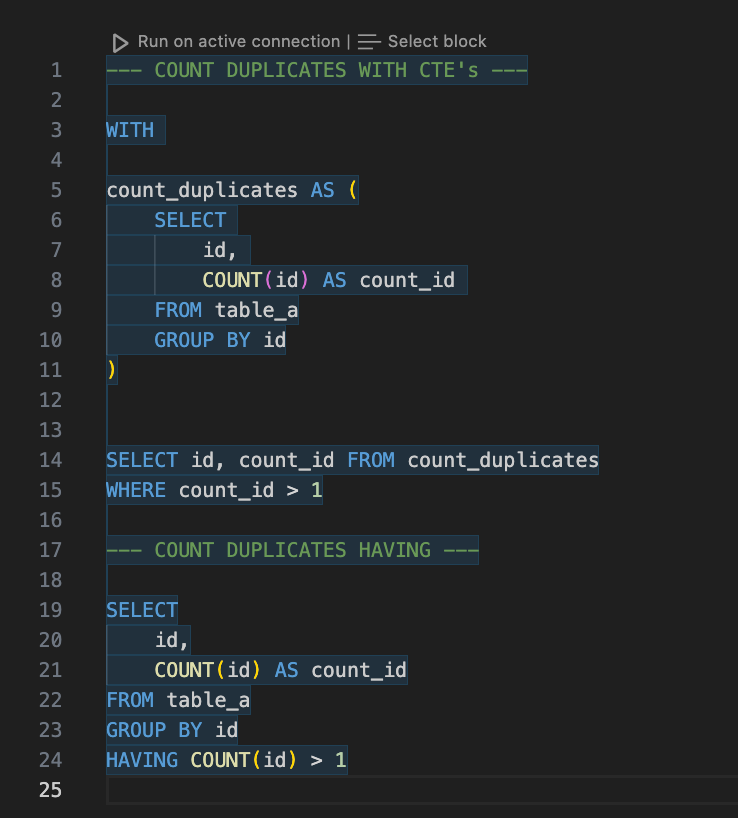SQL Count Duplicates Basics Reminder — How To Succeed As A Data ...