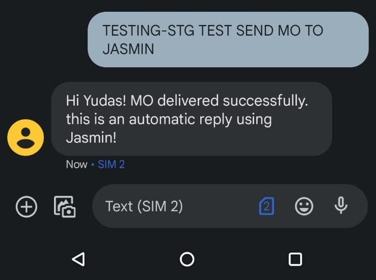 MO Successfully sent and trigger the automatic reply