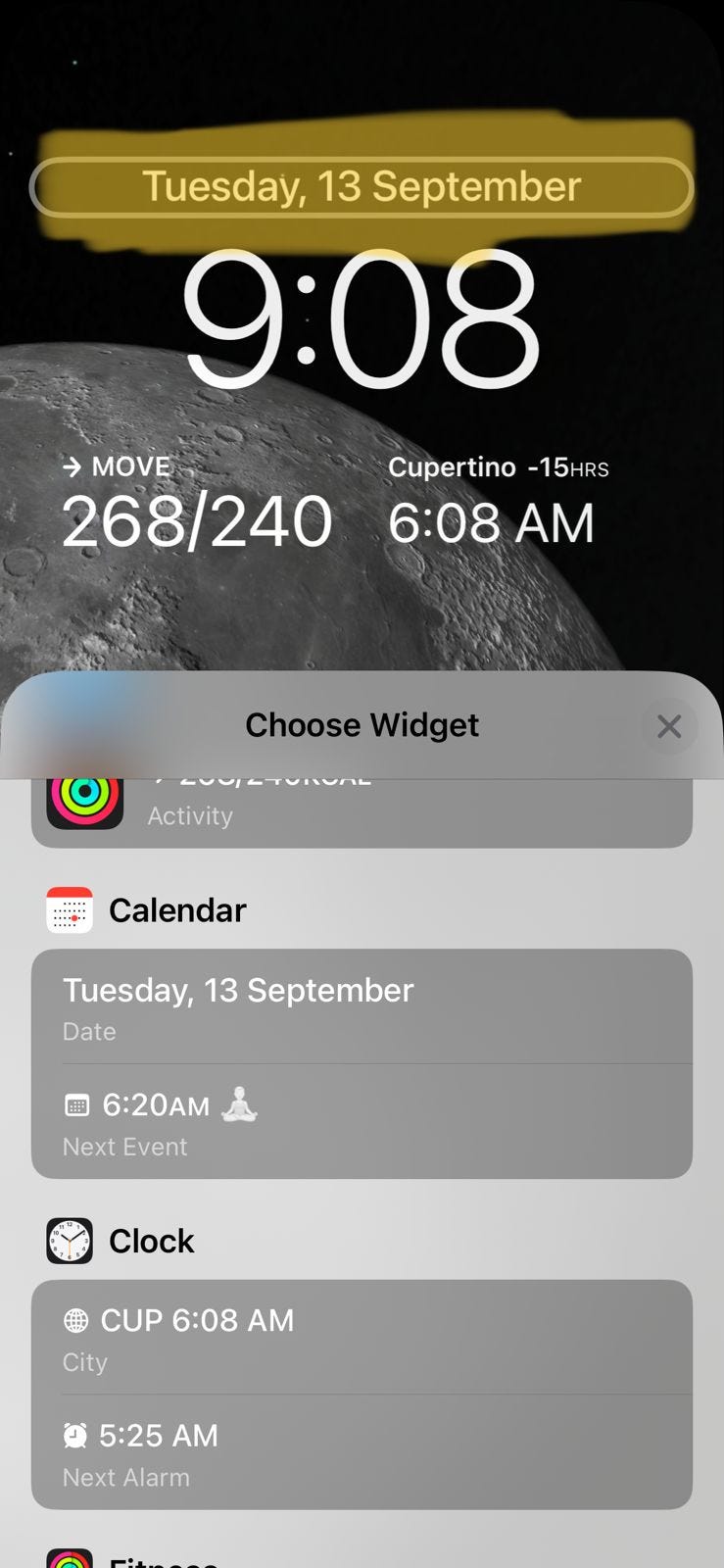 Dual Clock on Lock Screen iOS 16 Medium