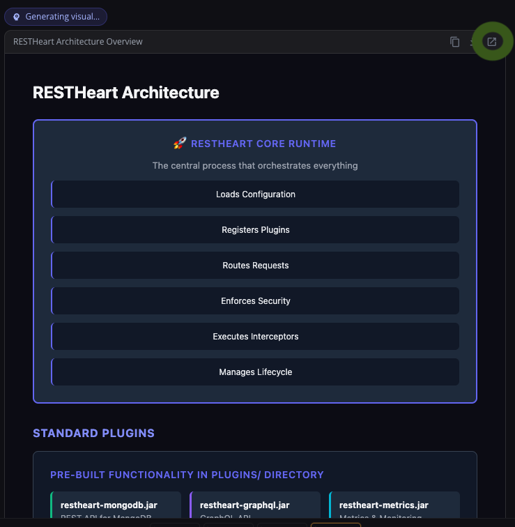 Visual artifacts generated by Sophia can be shared with a single link