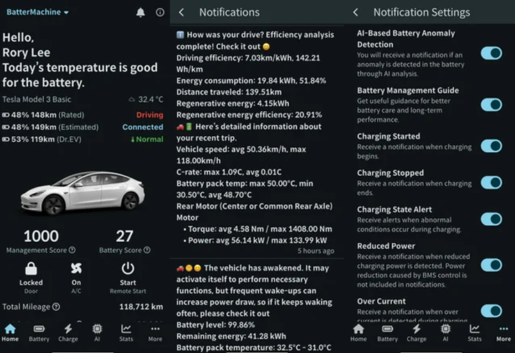 Tesla Battery and Fleet Management App