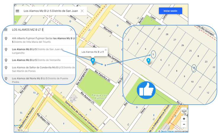 Google Maps no cuenta con manzanas y lotes ¿Por eso no ubica con