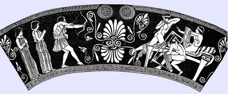 Одиссей женихи. Одиссей и женихи Пенелопы. Женихи Пенелопы Одиссея. Орнамент этрусков. Пенелопа и женихи.