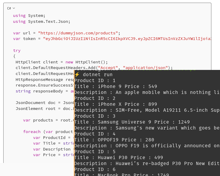 Basic C# code to call REST API In order to use this, you need dotnet to ...