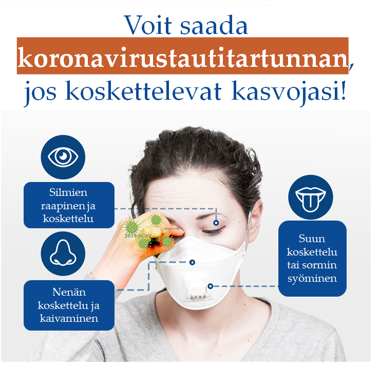 Entä jos ihmiset koskettelevat kasvojaan enemmän ja saavat samalla tartunnan?