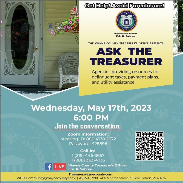 Ask The Treasurer — May 17, 2023 at 600 pm San Bernardo Park
