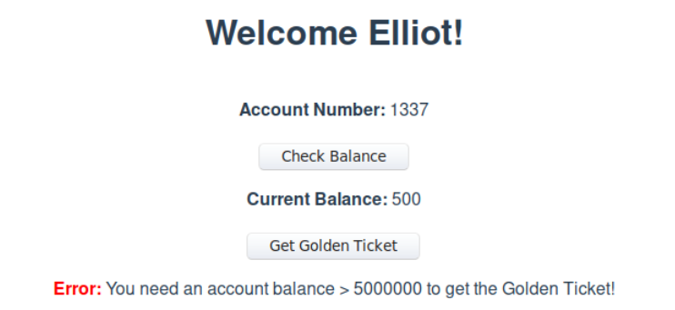 The Golden Ticket couldn’t be retrieved due to insufficient balance