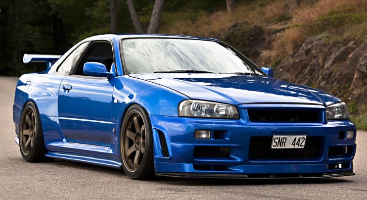 Nissan GTR R34. Right now, in case you