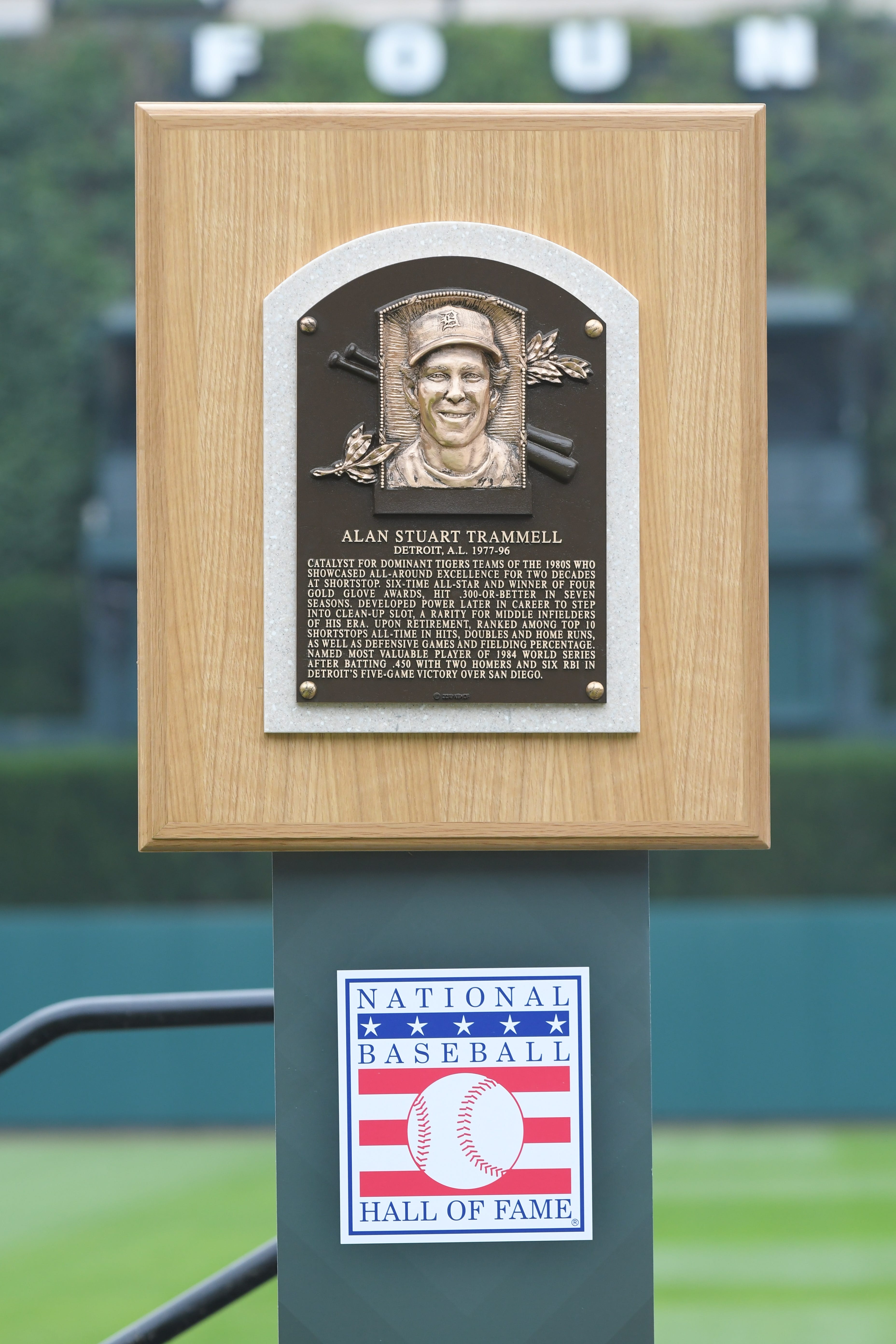 What it says on Alan Trammell's Hall of Fame plaque