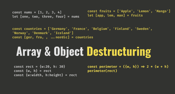 destructuring assignment in javascript