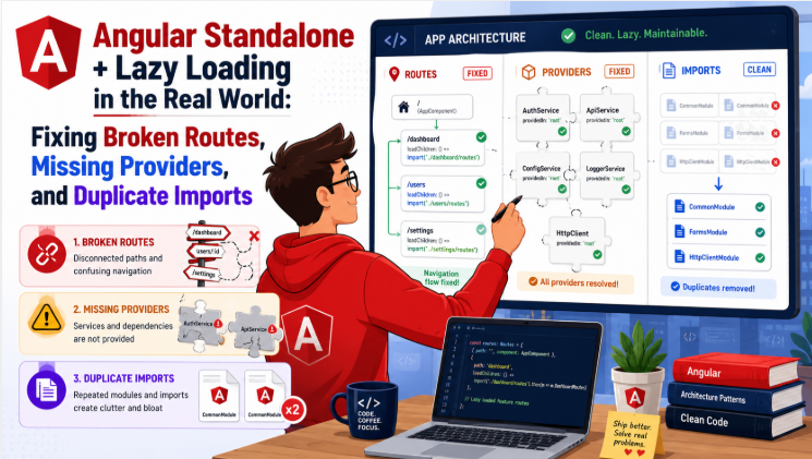 Angular Standalone + Lazy Loading in the Real World: Fixing Broken Routes, Missing Providers, and…