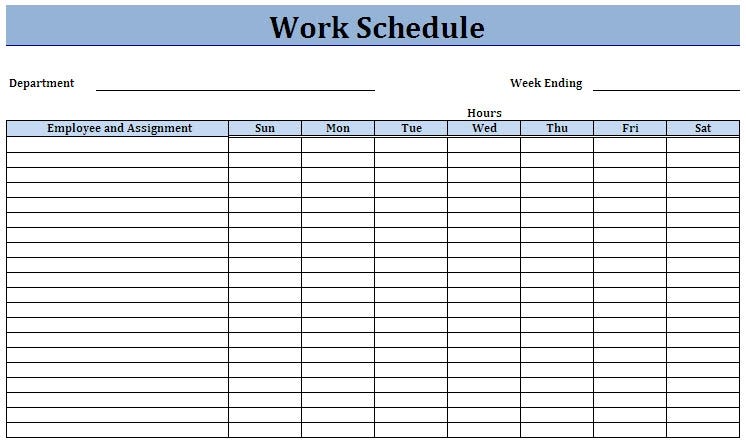weekly payment schedule template