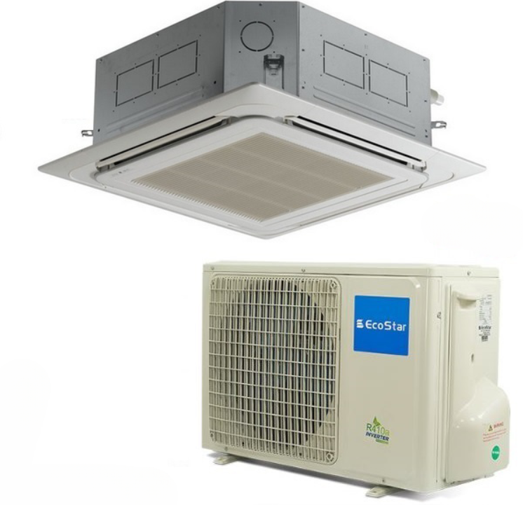 EcoStar 4 Ton Double Fan (48000 BTU) R-410 inverter Ceiling Cassette AC