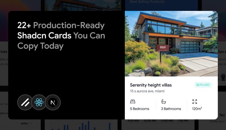 Copy These 22+ Shadcn Card Examples for React Apps