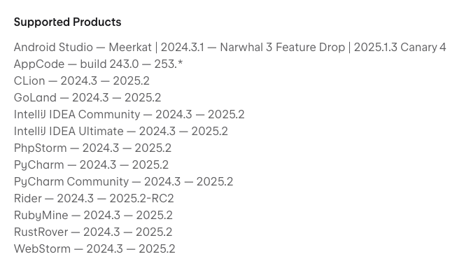 The full set of IDEs supported by the Flutter IntelliJ Plugin version M87.