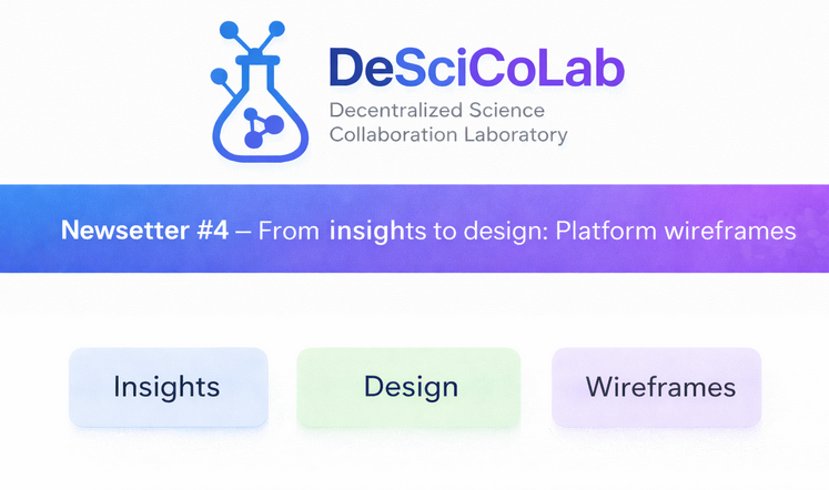 DeSciCoLab Newsletter #4 — From insights to design: Platform wireframes