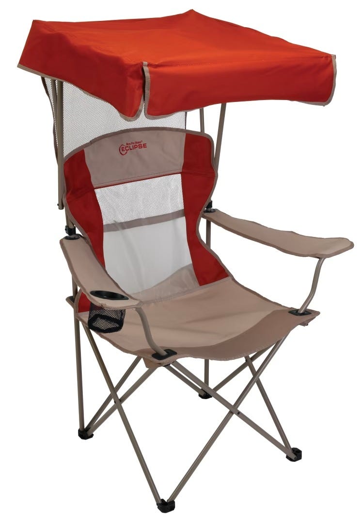 Tabouret Pliant Eclipse Travel Lite - Pour Chaise Bass Pro Shops - Rouge - Neuf