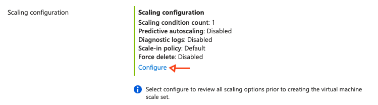 Scaling configuration