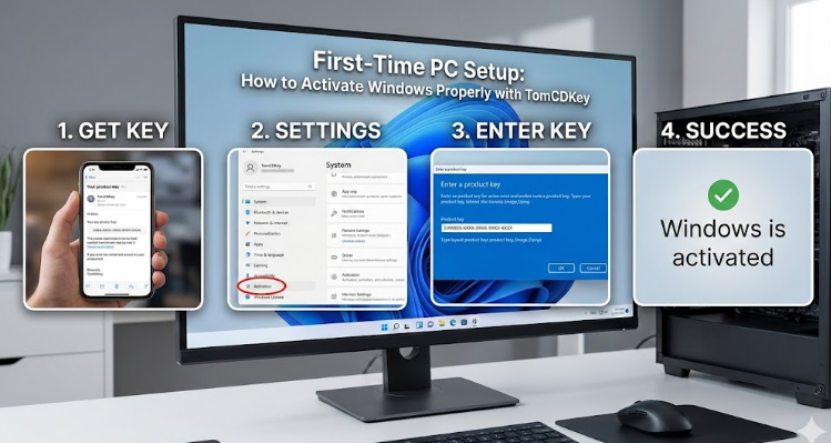 First-Time PC Setup: How to Activate Windows Properly with TomCDKey