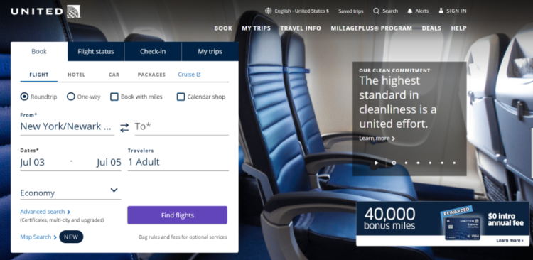 Image of United Airlines Reservations Window