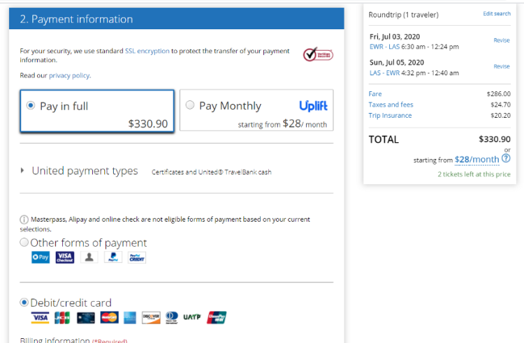 Image of United Airlines Reservations Window