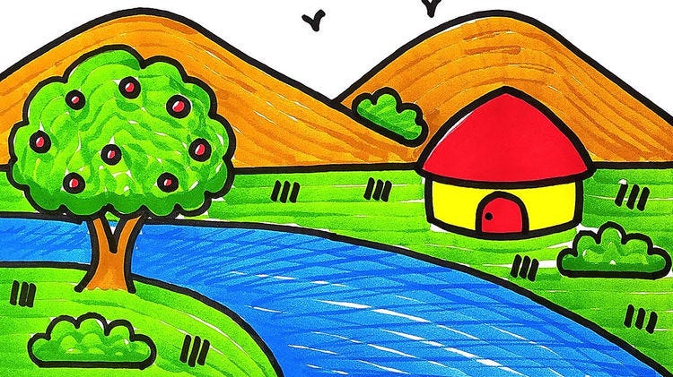 Earn To Draw Landscape Drawing For Kids