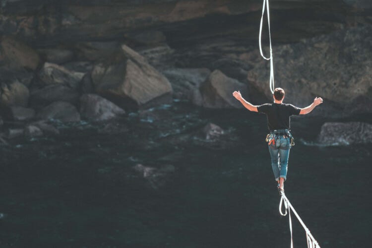 Work-life balance on a tightrope. We idealize work-life balance as