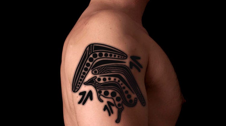 aboriginal kangaroo tattoo