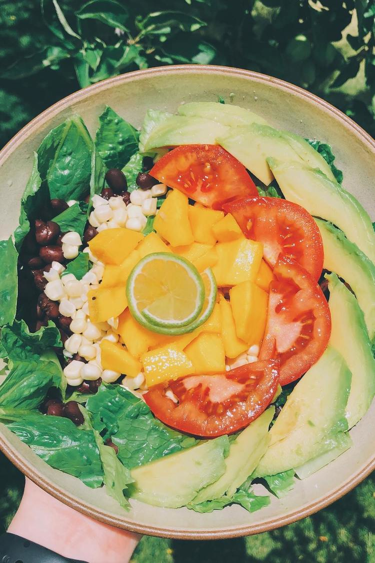 Avocado and Black Bean Salad with Mango and Tomatoes