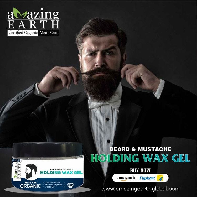 Certified Organic Beard and Mustache Holding Wax Gel Beard Care Medium