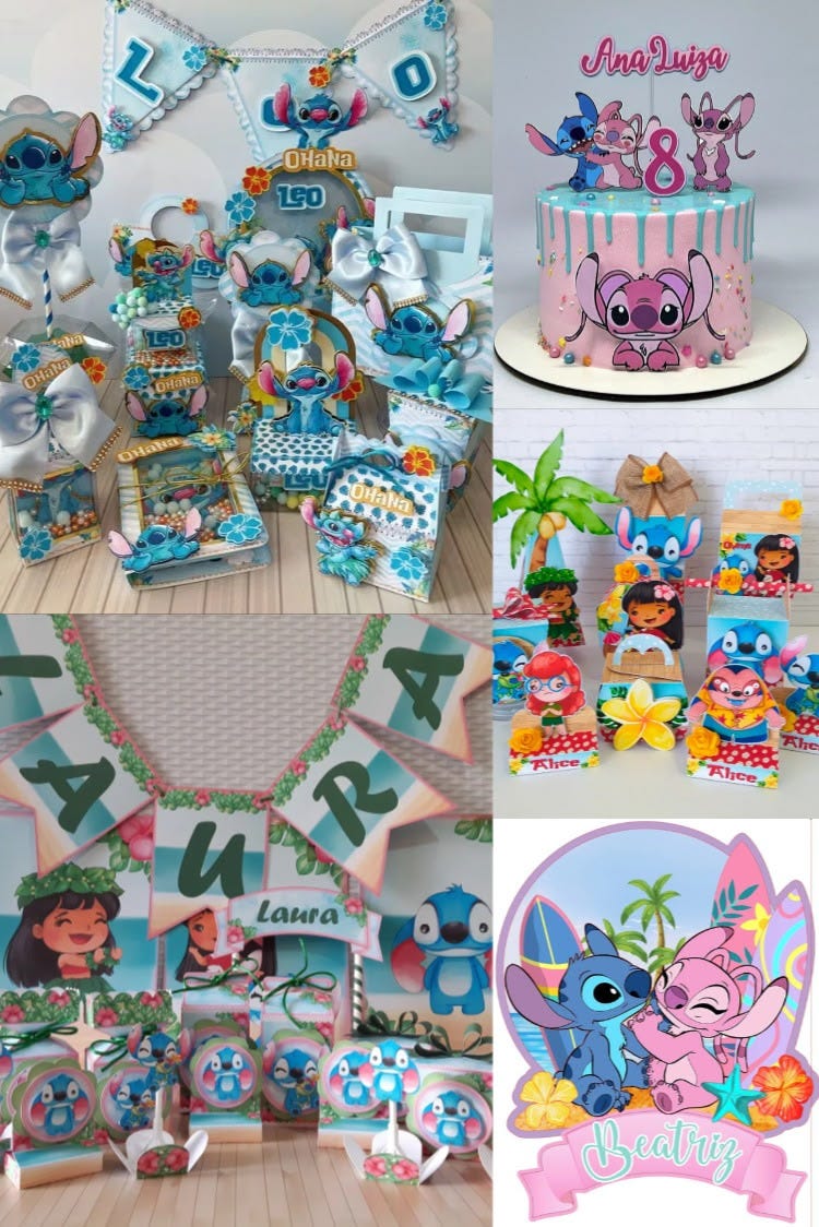 Tendências de Papelaria: O Sucesso do Topper de Bolo Lilo e Stitch e Angel nas Festas de 2026