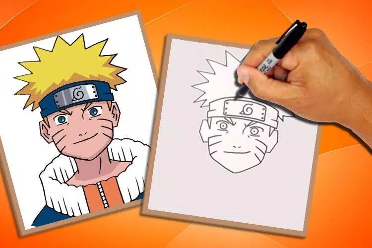 How to Draw Naruto Easy, Naruto Half face drawin