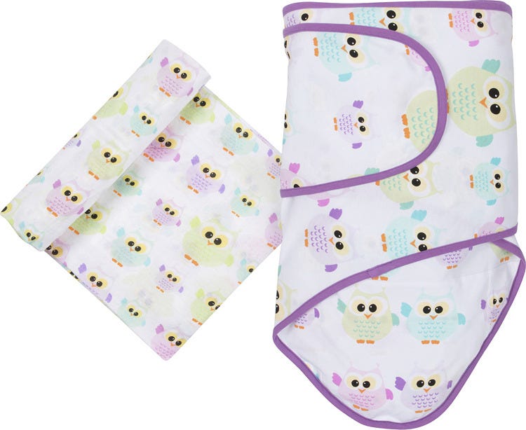 Forest Owl MiracleWare Muslin Swaddle Blanket 2-Pack - 47" X 47" Oversized 100% Cotton, Gets Softer Each Wash