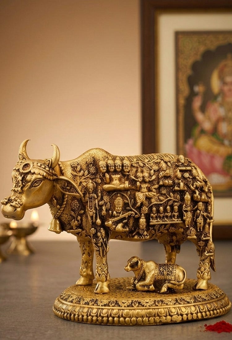 The Sacred Significance of the Kamadhenu Brass Cow Statue: A Symbol of Prosperity and Divine…