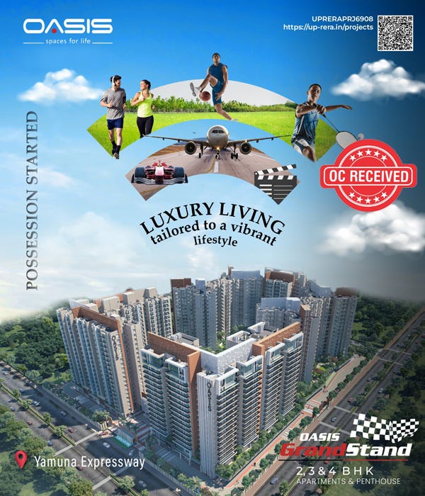 oasis grandstand, grandstand, oasis grand, oasis, properties near Yamuna Expressway, properties near Noida International airport, properties near Jewar Airport, Noida Real Estate, Greater Noida Properties, luxury flats, best luxury flats in Noida, Property, Buy Property in Noida/Greater Noida, Buy flats in noida, flats to buy in greater noida, residential property, Buy Residential Properties, Residential Properties For Sale, Residential Properties In Noida, Buy Residential Properties In Noida